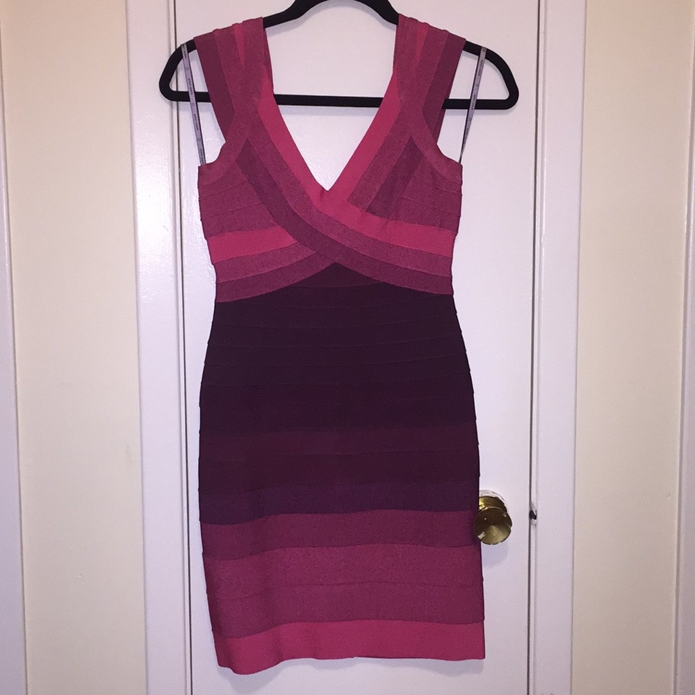 Herve Leger pink/purple ombré dress. Size M.